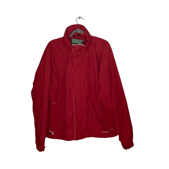 L.L. Bean Jackets & Coats Mens Ll Bean Size Large Red Nylon Hooded Rain Jacket Poshmark